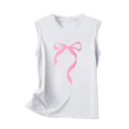 thumbnail image 3 of fatyb Women's Casual Tank Tops Bow Print Sleeveless Graphic Tee Crew Neck Loose Summer Comfy Tshirts, 3 of 4