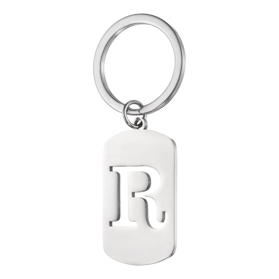 Uxcell Initial Letter Key Chain, A-Z KeyChain DIY Pendant Key Ring for Keys Purse Party Gifts, Silver (Letter R)