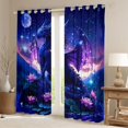 thumbnail image 2 of jejeloiu Western Fansty Theme Black Out Curtains,Magic Animal Dragon Curtains Pack of 2 (42x63 Each),Rustic Pink Lotus Lesf Bedroom Curtains For Girls Boys,Ultra Soft Home Decor, 2 of 6