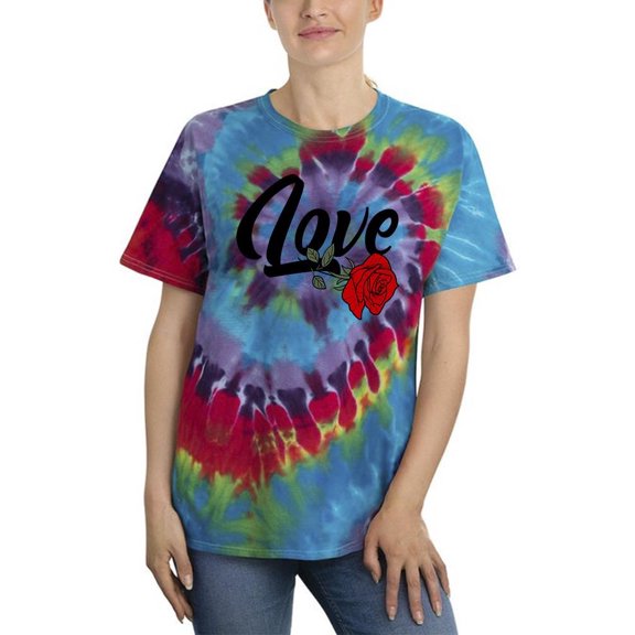 Love With Rose Tie Dye Spiral Women -Image by Shutterstock, Female Medium