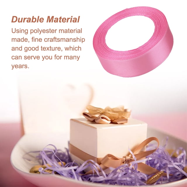Gift Wrap Ribbon Wedding Decorations Clothes Making Supply DIY Craft Accessories Light-weight Polyester Ribbons for Ornaments Dark Pink 79