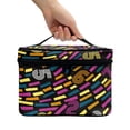thumbnail image 3 of HELLHERO Large Capacity Portable Makeup Cosmetic Bag Organizer Polyester Colorful Number Art Multi-Function Makeup Organizer Work Touch-Ups Zipper Storage Bag, 3 of 6