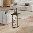 thumbnail image 5 of Manxile C Shaped Side Table, Small End Table for Small Places Living Room Bedroom, Black& Brown Finish, 5 of 7