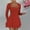 Red, variant on Women's Square Neck Ruffle Hem Mini Dress Ruched Waist Long Sleeve Corset Short Party Dresses Dress Casual Casual Dresses for Woman Woman Summer Dress Button Dress for Women Wrap around Dresses for
