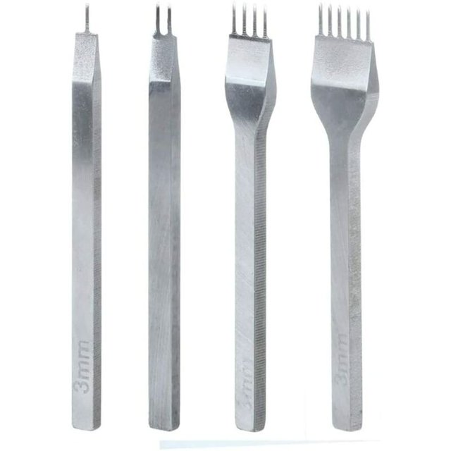 Kit de herramientas de perforación de 4 piezas, kit de perforación de cuero de bricolaje de 4 mm, herramientas de perforación de cuero para manualidades, perforadora de agujeros de garra, esquí esquí Gafas de esquí