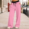 thumbnail image 5 of Mnyotv Straight Wide Leg Pants Girls Fashion High Waist Baggy Sweatpants Drawstring Trousers with Pocekts Size 4-5 Years, 5 of 6