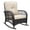 Dark Brown, variant on Patio Furniture Garden Rocking Chair,Outdoor Rattan Rocker Chair with All-weather Hand-woven Resin Wicker, Patio Relaxing Lounge Furniture with Powder-coated Metal Frame for Backyard,Porch,Patio Chai