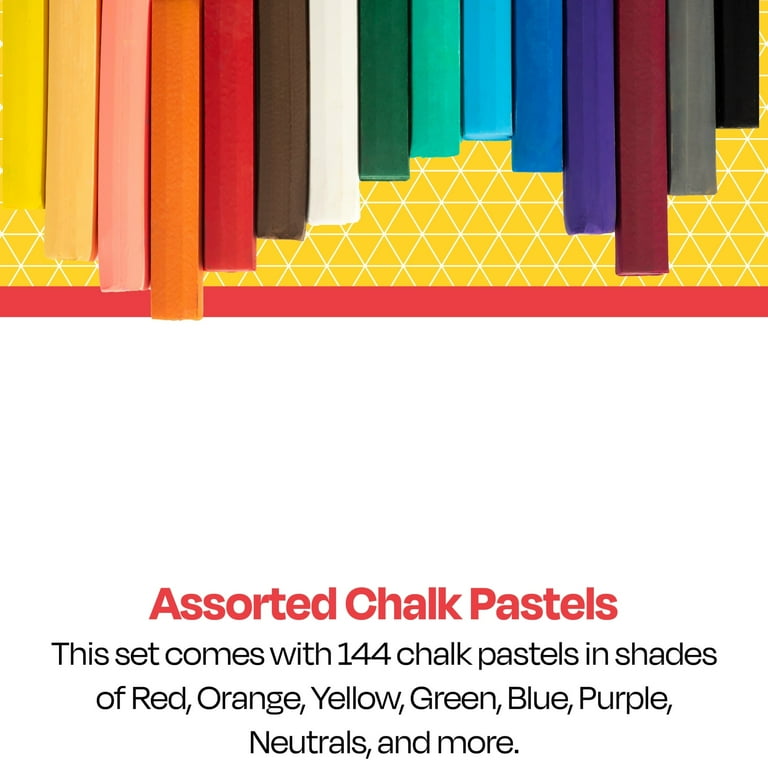 【TOFT SCO019 Red, Blue, Yellow 3色セット】 School Smart Chalk Pastels, Soft Art Supplies, Assorted Colors