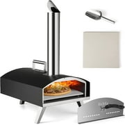 Pizza Oven 12" Outdoor Pellet Pizza Oven, Portable Stainless Steel Wood Fired Pizza Maker for Camping, Picnic, Party