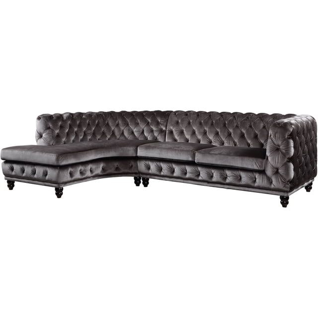 ACME Canapé Coupe Atesis en Velours Gris Foncé