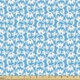 thumbnail image 1 of Abstract Fabric by the Yard, Simplistic Layout Floral Inspired Pattern of Ornaments in Monotone, Decorative Upholstery Fabric for Chairs & Home Accents, Deep Sky Blue and White by Ambesonne, 1 of 5