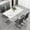 White table+Four Black chairs, variant on NYEESS Modern Dining Table Set for 6, 63" White Faux Marble Kitchen Table and 6 PU Leather Upholstered Chairs, MDF Dining Room Table with Silver Metal Legs, Rectangular Dinner Table Set for Home