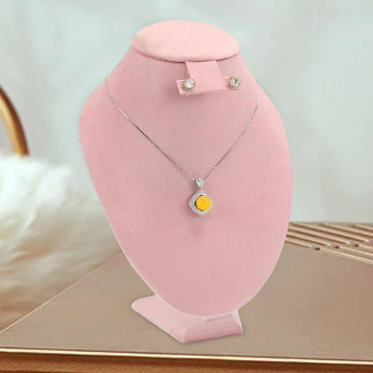 Top Selling 4Colors Velvet Necklace Earrings Jewelry Display Window Shop  Storage Bust Jewelry Holder Necklace Display Stand - AliExpress