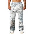 thumbnail image 5 of Hsovts Camo Sweatpants for Men Relaxed Fit Baggy Elastic Waist Drawstring Workout Loose Trousers Running Pant with Pockets Gray 2XL, 5 of 6