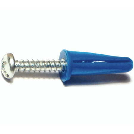 

Midwest Fastener 21860 Plastic Conical Anchors With Screws #6-8 By 3/4 Inch Card (Case of 5)