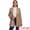 Dark Beige, variant on Women's Turn Down Collar Buttoned Casual Mid-Long Winter Coat Beige 2XL