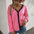 thumbnail image 6 of Babysbule Women's Tops, Jackets& Coat Fashion Women's Fashion Casual Color Matching Button Long Sleeve Cardigan Top Blouse, 6 of 9