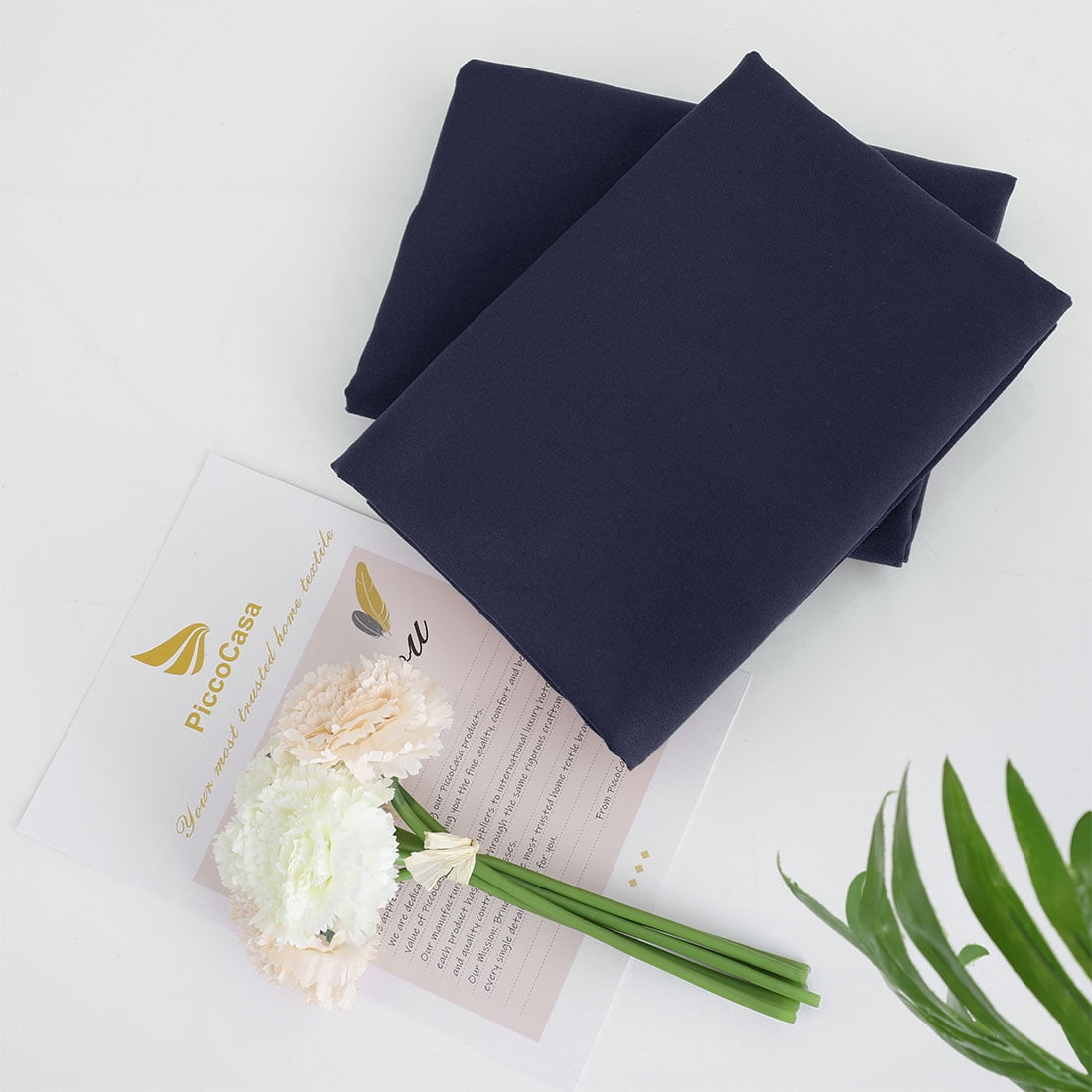 PiccoCasa Zippered Body Pillow Cover Microfiber Silky-Soft Queen Navy Blue
