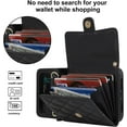 thumbnail image 2 of for Samsung Galaxy Z Flip 4 Case, Wallet Phone Case Cute Leather Case with Card Holder Crossbody Cover for Women Girls Strap Wristlet RFID Blocking Shockproof Protective Cover, Black, 2 of 14