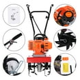 thumbnail image 6 of LA TALUS Mini Tiller,6-inch Working Depth 7.9-inch Working Depth Digging 52cc Petrol Cultivator 2 Stroke 9000RPM 1.2L Fuel Tank Garden Tiller (Orange), 6 of 12