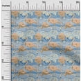 thumbnail image 2 of oneOone Georgette Viscose Light Blue Fabric Tropical Flamingo With Abstract Background Craft Projects Decor Fabric Printed By The Yard 42 Inch Wide, 2 of 4