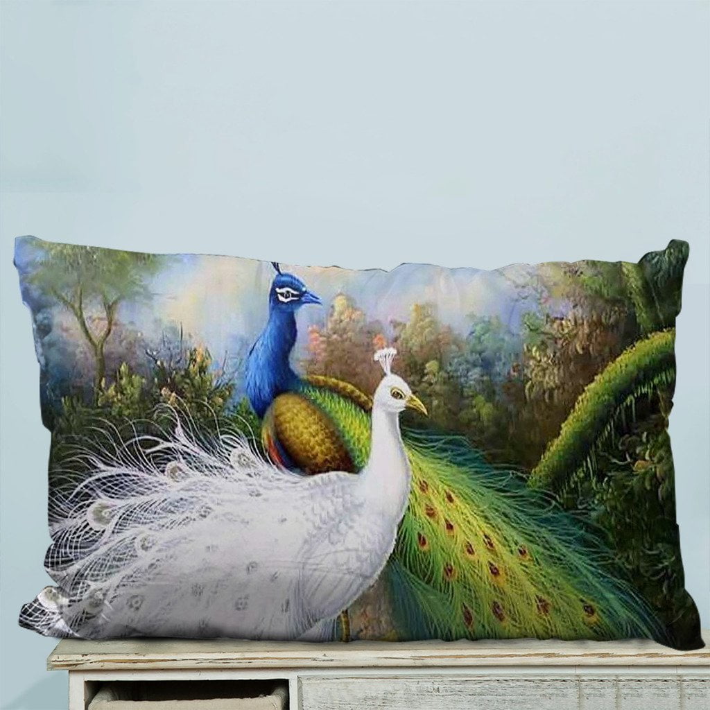 GCKG Beautiful Peacock Pillow Case Pillow Cover Pillow Protector Two Sides 20 x 30 Inches