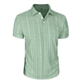 thumbnail image 4 of Timoontee Men's Short Sleeve Basic T Shirt Breathable Fabric Moisture Wicking Lapel Collar V Neck For Daily Green M, 4 of 7