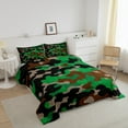 thumbnail image 3 of Erosebridal Green Camouflage Bedding Sets Full with Comforter, Militarily Camo Duvet Insert, Cartoon Army Reversible Bedding Full Comforter Set, Lightweight Bedroom Decor, 3pcs, 3 of 8
