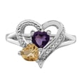 thumbnail image 5 of Sterling Silver Rhodium Amethyst & Citrine Diamond Ring, 5 of 6