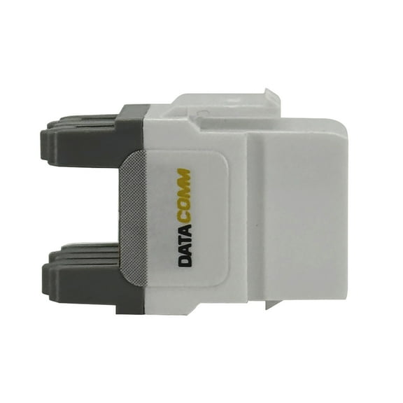 DataComm Electronics CAT-6 Data Jack, 180° Configuration, Ultra White, 10 Pack