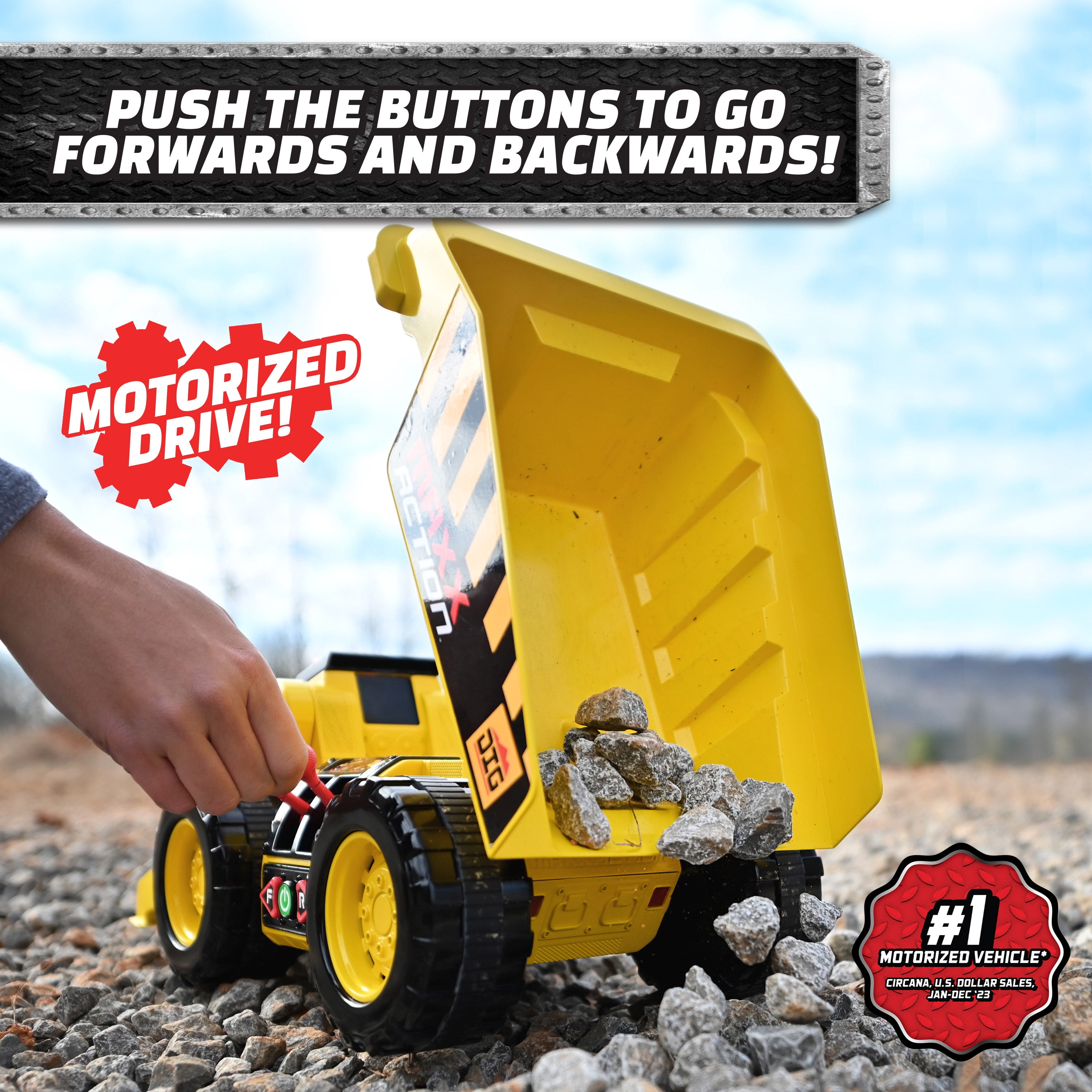 Maxx Action 18" Motorized Lights and Sound Maxx Power 2-in-1 Dig Rig, Children 3+