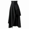 thumbnail image 5 of Lovskoo Women Steampunk Gothic Dress Halloween Skirt Trendy Layered Punk Lace Irregular Party Long Skirt Cosplay Masquerade Cocktail Dress Black, 5 of 5