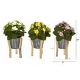 thumbnail image 2 of Nearly Natural 12in. Kalanchoe Artificial Plant in Tin Planter with Legs (Set of 3), 2 of 2