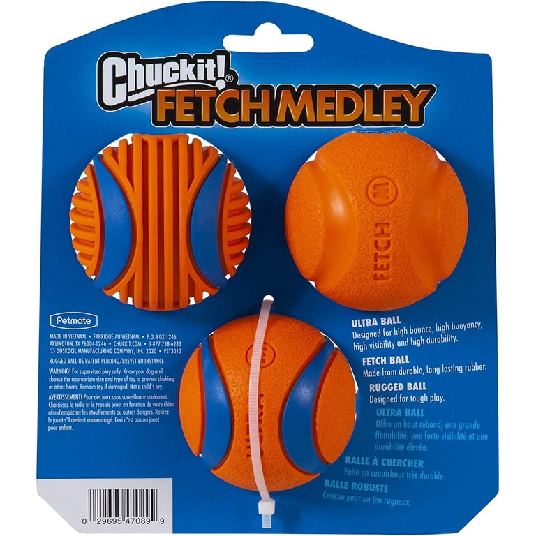 Chuckit! Fetch Medley Gen 3 Rubber Balls, Pack of 3 Medium photo 7