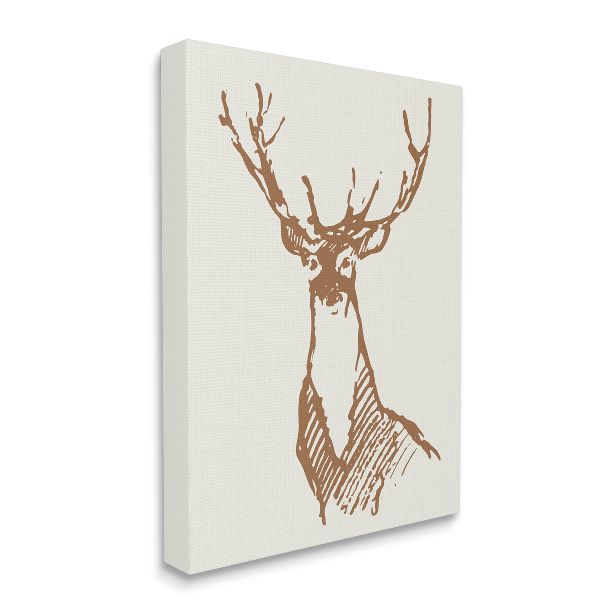 Stupell Industries Modern Deer Antlers Ink Sketch Doodle Style Graphic Art Gallery Wrapped Canvas Print Wall Art, Design by Valerie Wieners