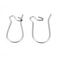 thumbnail image 3 of 304 Stainless Steel Hoop Earring Findings Kidney Ear Wire Rings Stainless Steel Color 18.5x9.5x0.6mm Pin: 0.6mm, 3 of 3