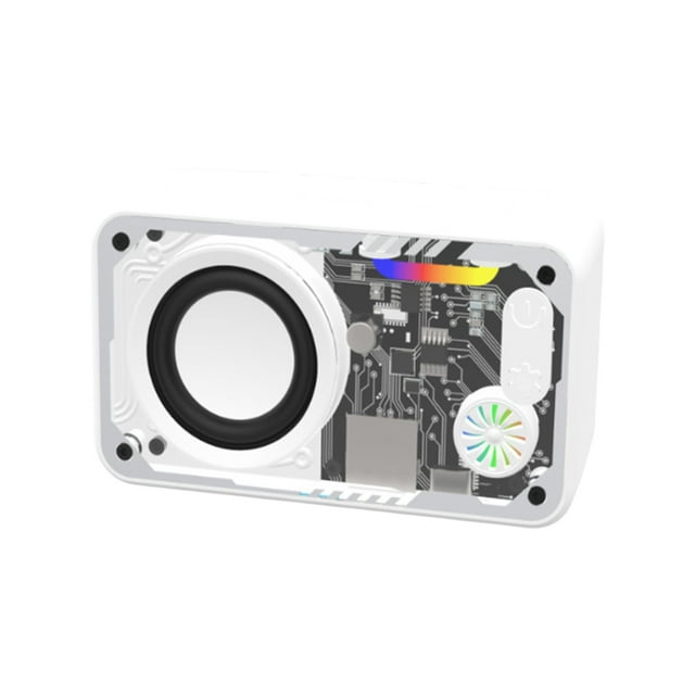 Bluetooth Wireless Speaker Transparent Mechanical Design with Colorful LED Light Strips and Exposed Components 10 cm x 5.5 cm x 4 cm