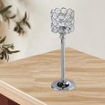 thumbnail image 4 of Candelabros de candelabro de con revestimiento de cristal para la oficina en casa, decoración navideña, regalos para el día de San Valentín Plata 8x8x26cm Baoblaze Portavelas de plato pequeño, 4 of 8