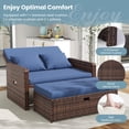 thumbnail image 3 of UDPATIO Wicker Patio Outdoor Daybed, Outdoor Chaise Lounger w/ 4-Level Adjustable Backrest, Storage Ottoman for Balcony, Garden, Poolside (Blue), 3 of 7