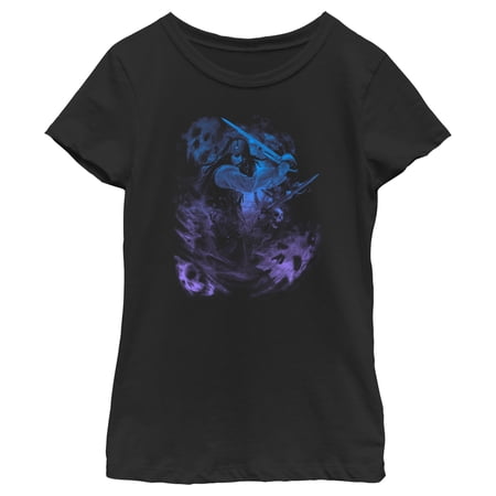 Girl s Pirates of the Caribbean: Curse of the Black Pearl Jack Sparrow Ombre Skulls Graphic Tee Black X Large