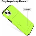 thumbnail image 3 of Compatible with iPhone 15 Pro Case with Card Holder 15 Pro Wallet Case Anti-Scratch Dual Layer Hidden Pocket Case Shockproof Cover for iPhone 15 Pro 6.1 Inch-Fluorescent Green, 3 of 12