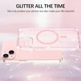 thumbnail image 5 of VENINGO Magnetic for iPhone 15 Case Clear Glitter, Compatible with Mag-safe, Tpu Transparent Shockproof Slim Bling Sparkly Bumper Cover Phone Case for Women Girls, Pink, 5 of 9