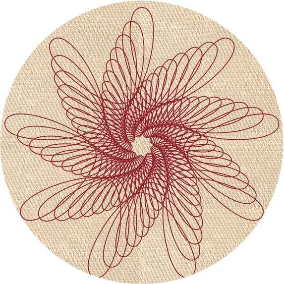 Ahgly Company Machine Washable Indoor Round Transitional Construction Cone Orange Area Rugs, 6' Round