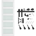 thumbnail image 7 of Easy4Home 28"x 84" Glass Sliding Barn Door With 5ft Sliding Door Hardware Kit & Handle Pre-Drilled, 7 of 7