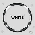 thumbnail image 3 of Car Steering Wheel Covers for Women Padded Carbon Fiber PU Leather Cute Auto Interior Accessories for Vehicle, Sedan, Universal, Anti Slip, White, Standard Size, 14.75-15.15in, 3 of 3