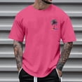 thumbnail image 2 of Dagegui T Shirt for Men Summer Round Neck Short Sleeve Palm Tree Graphic Tees Casual Loose Fit T-Shirt Big and Tall Everyday Basic Tops Watermelon Red XXL, 2 of 4