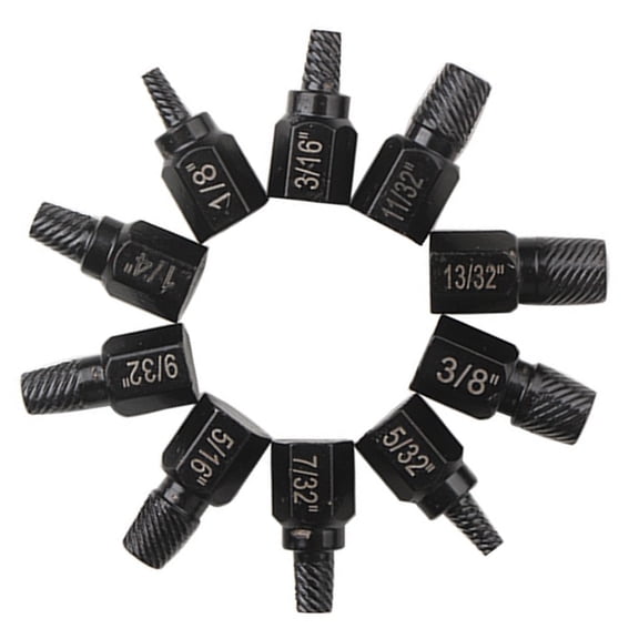 lixuesong 10Pcs Screw Extractor Set Hexagonal Head Multi-Splines Easy Out Bolt Extractor Tool, Damaged Screw Removal