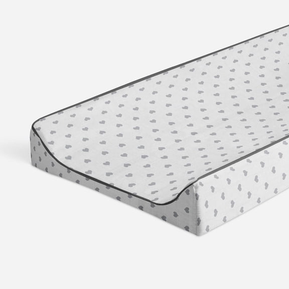 Bacati - Hearts Gray Quilted Muslin Changing Pad Cover
