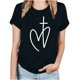 thumbnail image 1 of Blusas de Manga Corta para las Mujeres Imprimir Cuello Redondo Camiseta, Blusa Clásica Vintage para la Primavera Y el Verano, 1 of 4