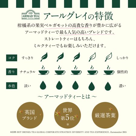 AHMAD TEA アーマッドティー  アールグレイ ティーバッグ 100袋入り  英国ブランド 個包装